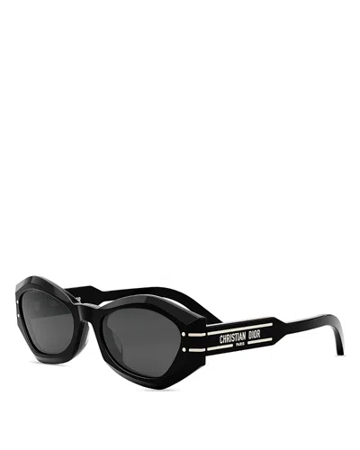 Dior The Signature B1u 55mm Butterfly Sunglasses In Black