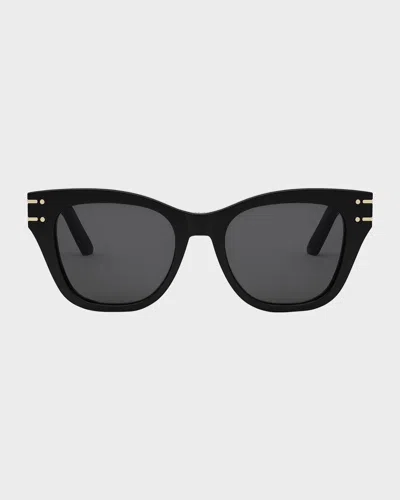 Dior Signature B4i Acetate Butterfly Sunglasses In Black