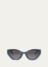 Dior Signature B7i Sunglasses In Shiny Blue Bordea