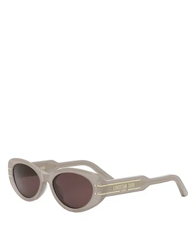 Dior Signature B8u Butterfly Sunglasses, 53mm In Beige/brown Solid