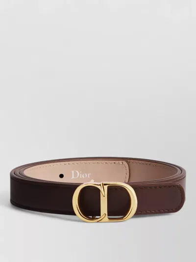 Dior Signature Belt Adjustable Reversible Design In Brown