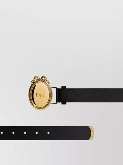 Dior Signature Belt Rectangular Buckle Smooth Finish In Black