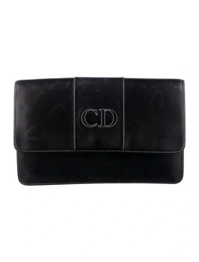 Pre-owned Dior Signature Clutch Vintage In Black