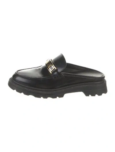 Pre-owned Dior Signature Logo Leather Mules In Black