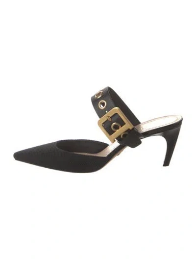 Pre-owned Dior Signature Logo Mules In Black