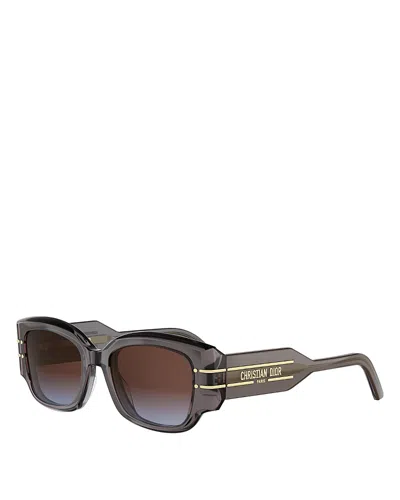 Dior Signature Rectangular Sunglasses, 52mm In Brown