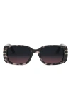 Dior Signature S12i 53mm Rectangular Sunglasses In Havana/ Other / Gradient Brown