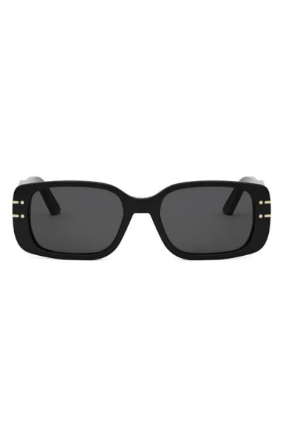 DIOR DIOR SIGNATURE S12I 53MM RECTANGULAR SUNGLASSES