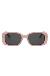 Dior Signature S12i 53mm Rectangular Sunglasses In Shiny Pink/smoke