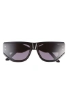 Dior Signature S15i 63mm Oversize Cat Eye Sunglasses In Black
