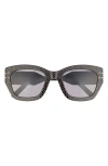 Dior Signature S16i 52mm Square Sunglasses In Black