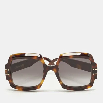 Pre-owned Dior Signature S1u Square Sunglasses In Brown