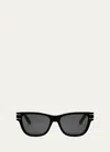 Dior Signature 54mm Rectangular Sunglasses In Shiny Black Smok