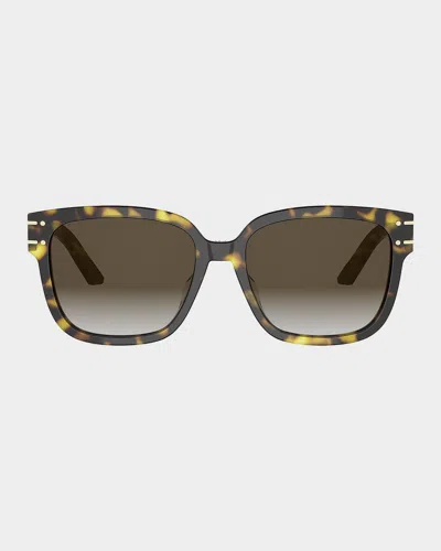 Dior Signature S7f Acetate Square Sunglasses In Dark Havana