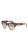 Dior Signature Square Sunglasses, 52mm In Havana/gray Gradient