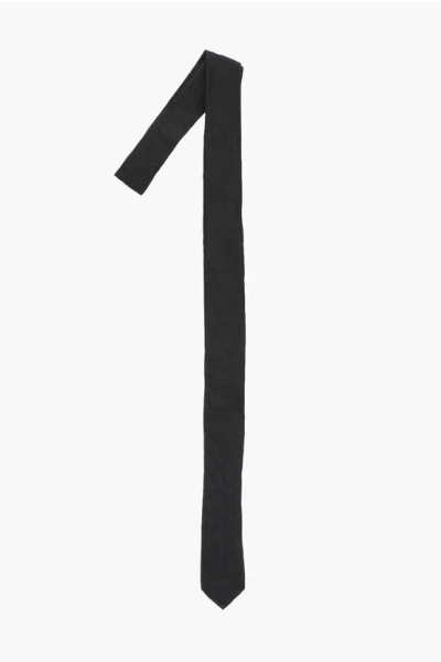 Dior Silk And Lurex Slim Fit Tie In Black