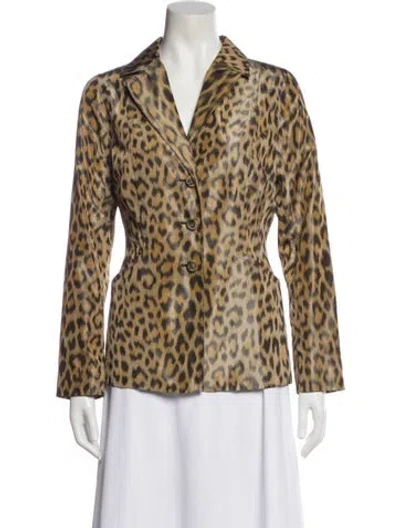 Pre-owned Dior Silk Animal Print Blazer In Multi