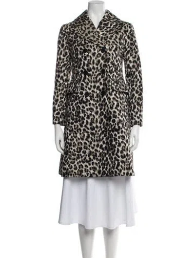 Pre-owned Dior Silk Animal Print Coat In Black