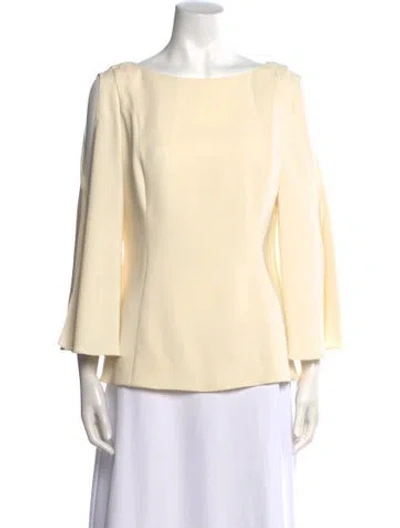 Pre-owned Dior Silk Bateau Neckline Blouse In Neutral