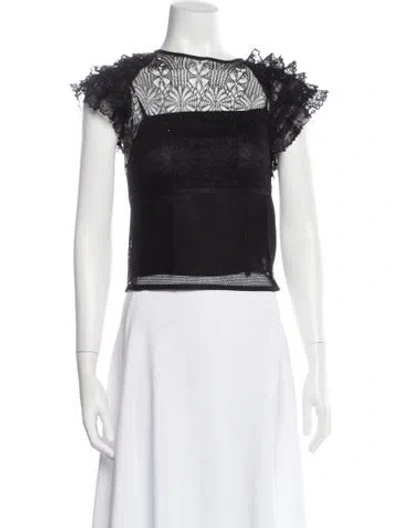 Pre-owned Dior Silk Bateau Neckline Crop Top In Black