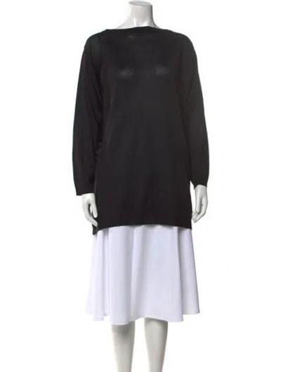 Pre-owned Dior Silk Bateau Neckline Sweater In Black