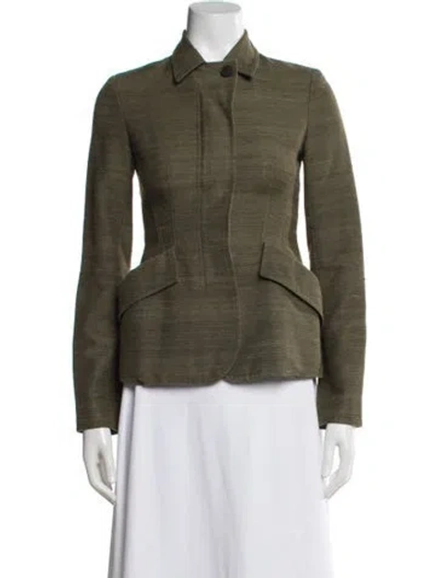 Pre-owned Dior Silk Blazer In Green