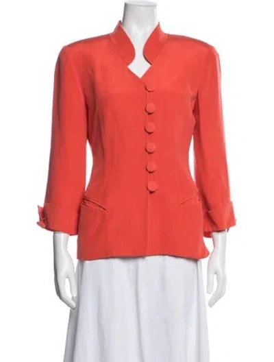 Pre-owned Dior Silk Blazer In Orange