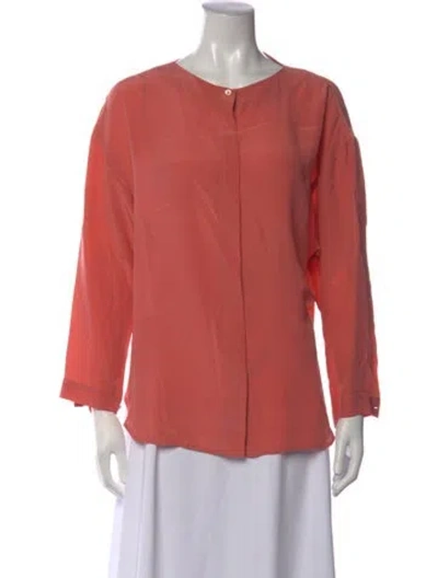 Pre-owned Dior Silk Crew Neck Blouse In Pink