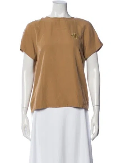 Pre-owned Dior Silk Crew Neck Top In Neutral