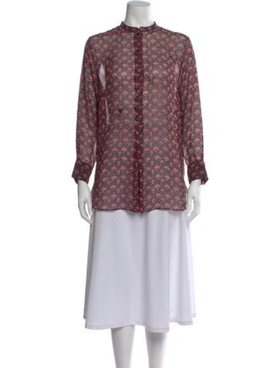 Pre-owned Dior Silk Floral Print Blouse In Pink