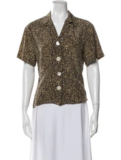Pre-owned Dior Silk Floral Print Button-up Top In Multi
