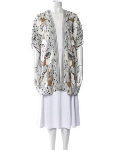 Pre-owned Dior Silk Floral Print Robe In Multicolor