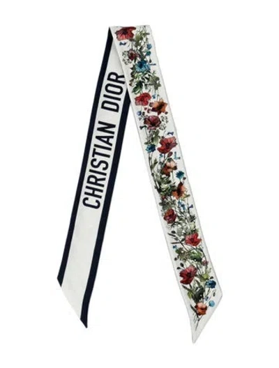 Pre-owned Dior Silk Floral Print Scarf