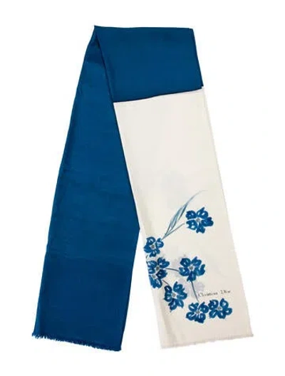 Pre-owned Dior Silk Floral Print Scarf In Multi