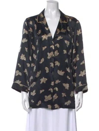 Pre-owned Dior Silk Floral Print Top In Multi