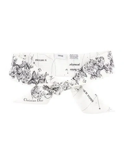 Pre-owned Dior Silk Hair Band In Black/white