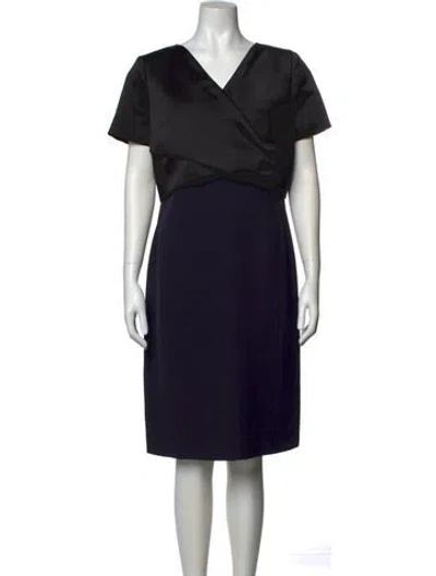 Pre-owned Dior Silk Knee-length Dress In Black