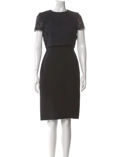 Pre-owned Dior Silk Knee-length Dress In Black