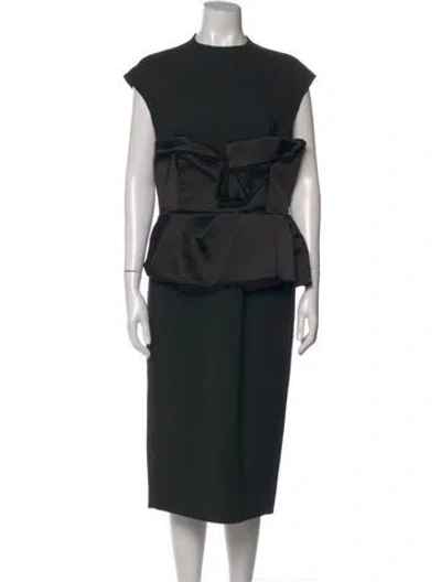 Pre-owned Dior Silk Knee-length Dress In Black