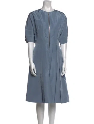 Pre-owned Dior Silk Knee-length Dress In Blue
