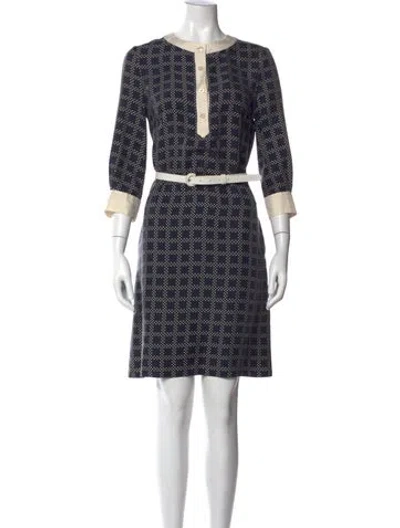 Pre-owned Dior Silk Knee-length Dress In Blue
