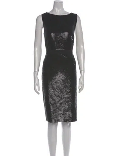 Pre-owned Dior Silk Knee-length Dress In Gray