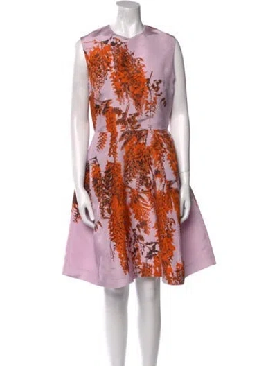 Pre-owned Dior Silk Knee-length Dress In Purple