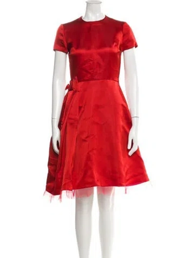 Pre-owned Dior Silk Knee-length Dress In Red