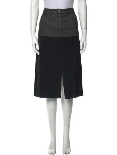 Pre-owned Dior Silk Knee-length Skirt In Black