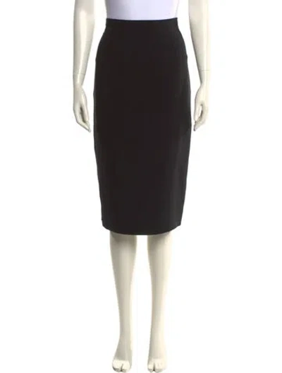 Pre-owned Dior Silk Knee-length Skirt In Black