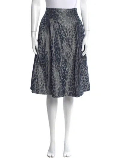 Pre-owned Dior Silk Knee-length Skirt In Gray