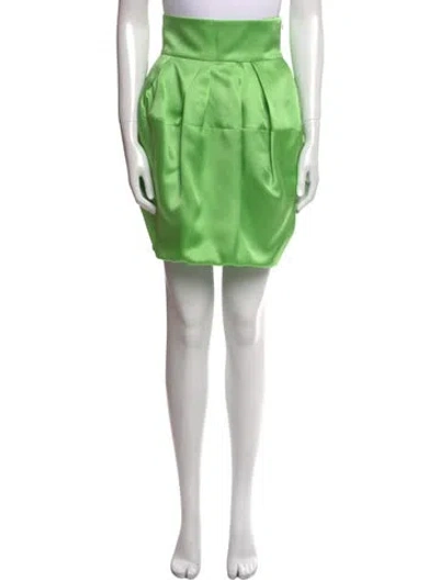 Pre-owned Dior Silk Knee-length Skirt In Green