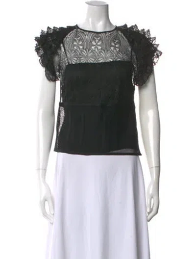 Pre-owned Dior Silk Lace Pattern Top In Black