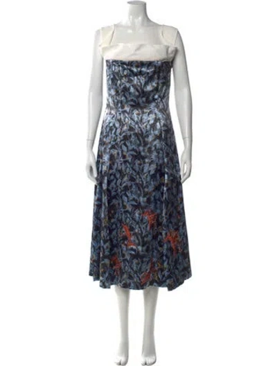 Pre-owned Dior Silk Long Dress In Blue
